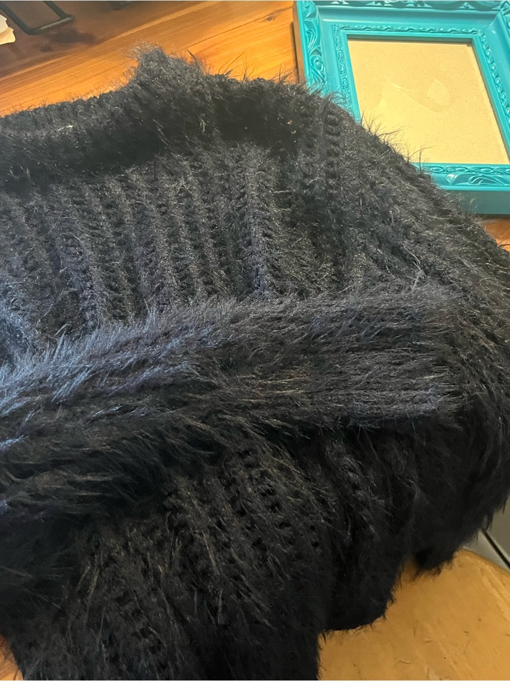 Universal Thread Black Fuzzy Crewneck Sweater
